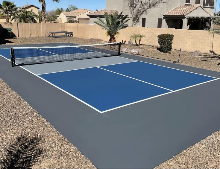 backyard pickleball court concrete slab
